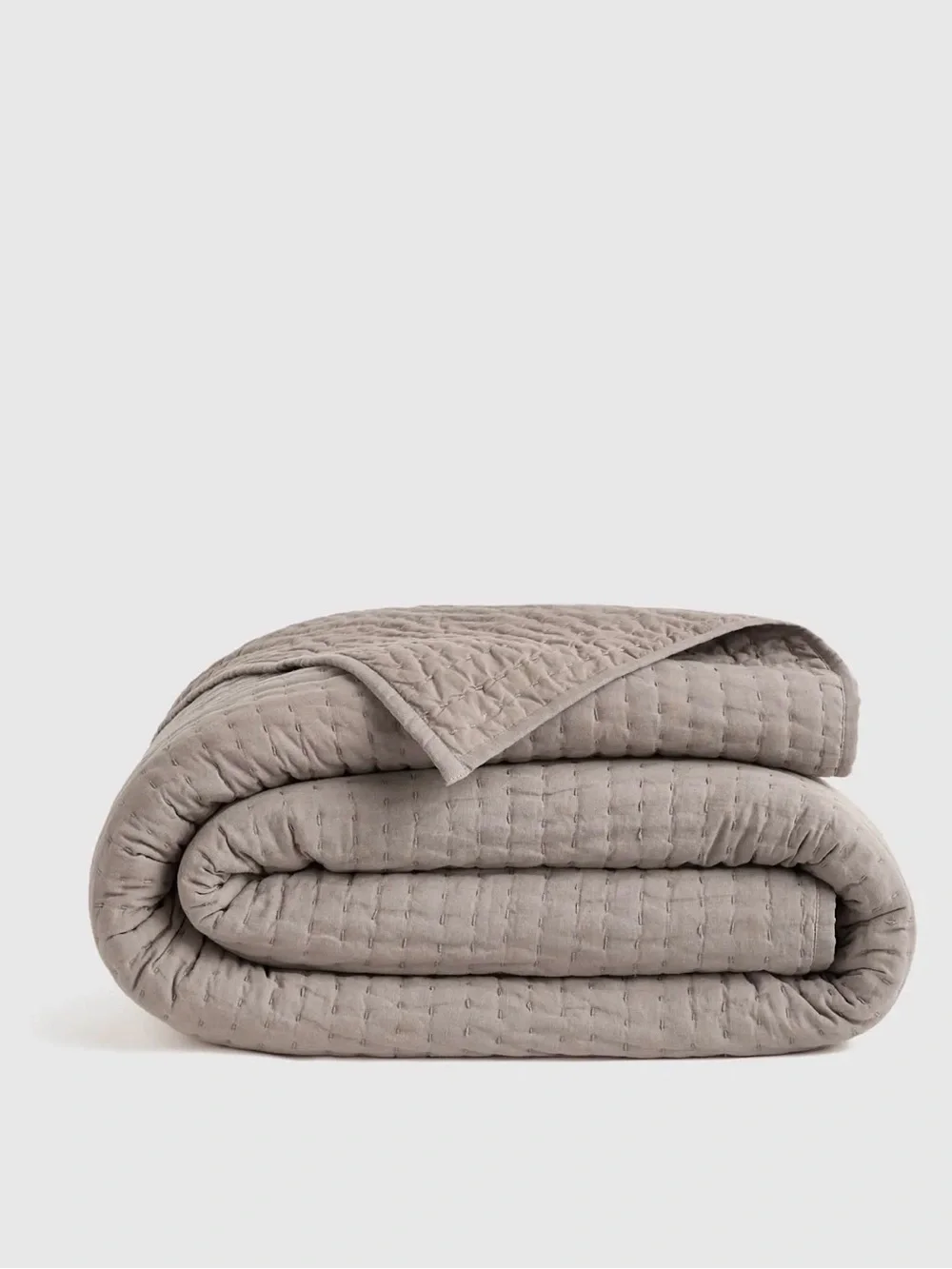 NWOT European Linen and Organic Cotton Quilt in Stone - Retail $170